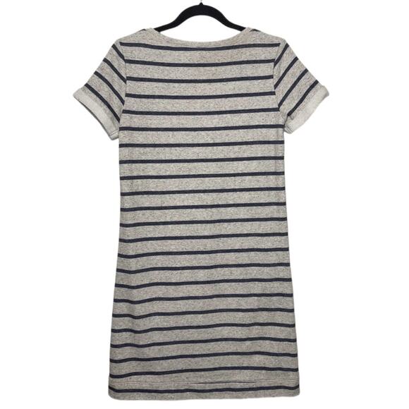 Hema T-Shirt Dress Women's Size Small Gray Blue Striped Sweater Shirt Dress - Picture 2 of 16